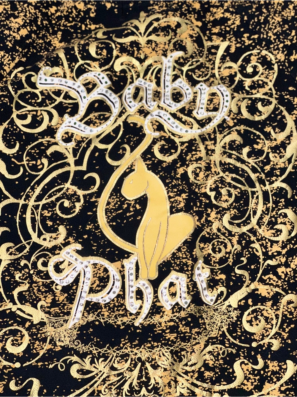 Baby Phat Black and Gold Foil Short Sleeve Tee - Picture 8 of 9